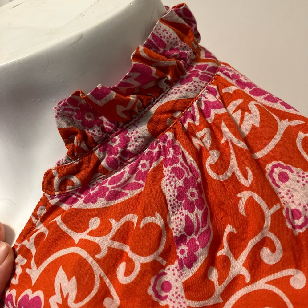Boden Red and Pink Paisley Blouse Size 10